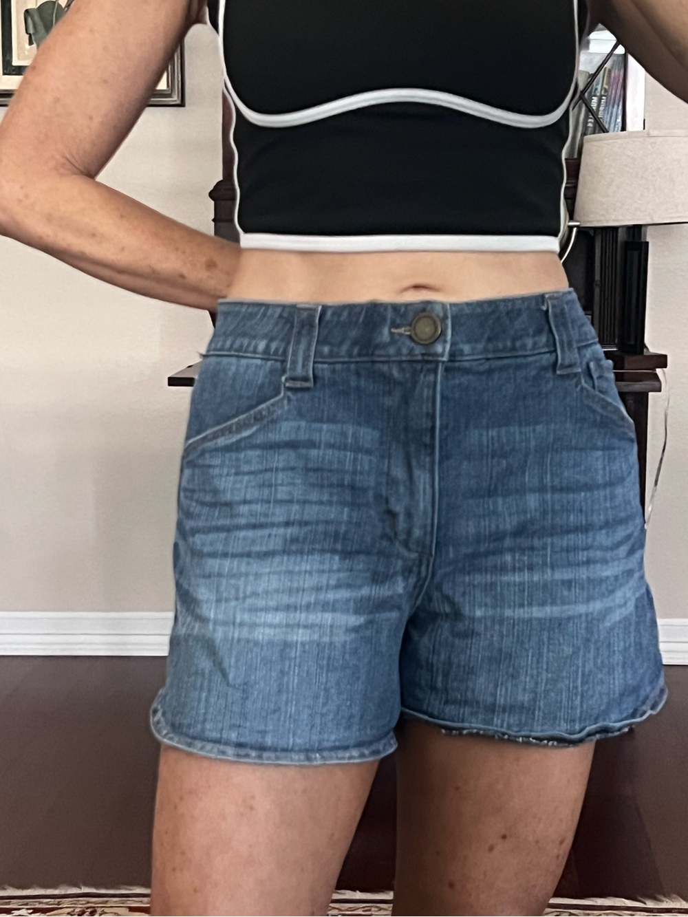 Wit & Wisdom Medium Blue Denim Casual Shorts Dolphin Hem